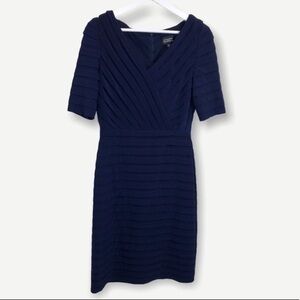 Adrianna Papell Navy Blue Short Sleeve Dress Sz 8
